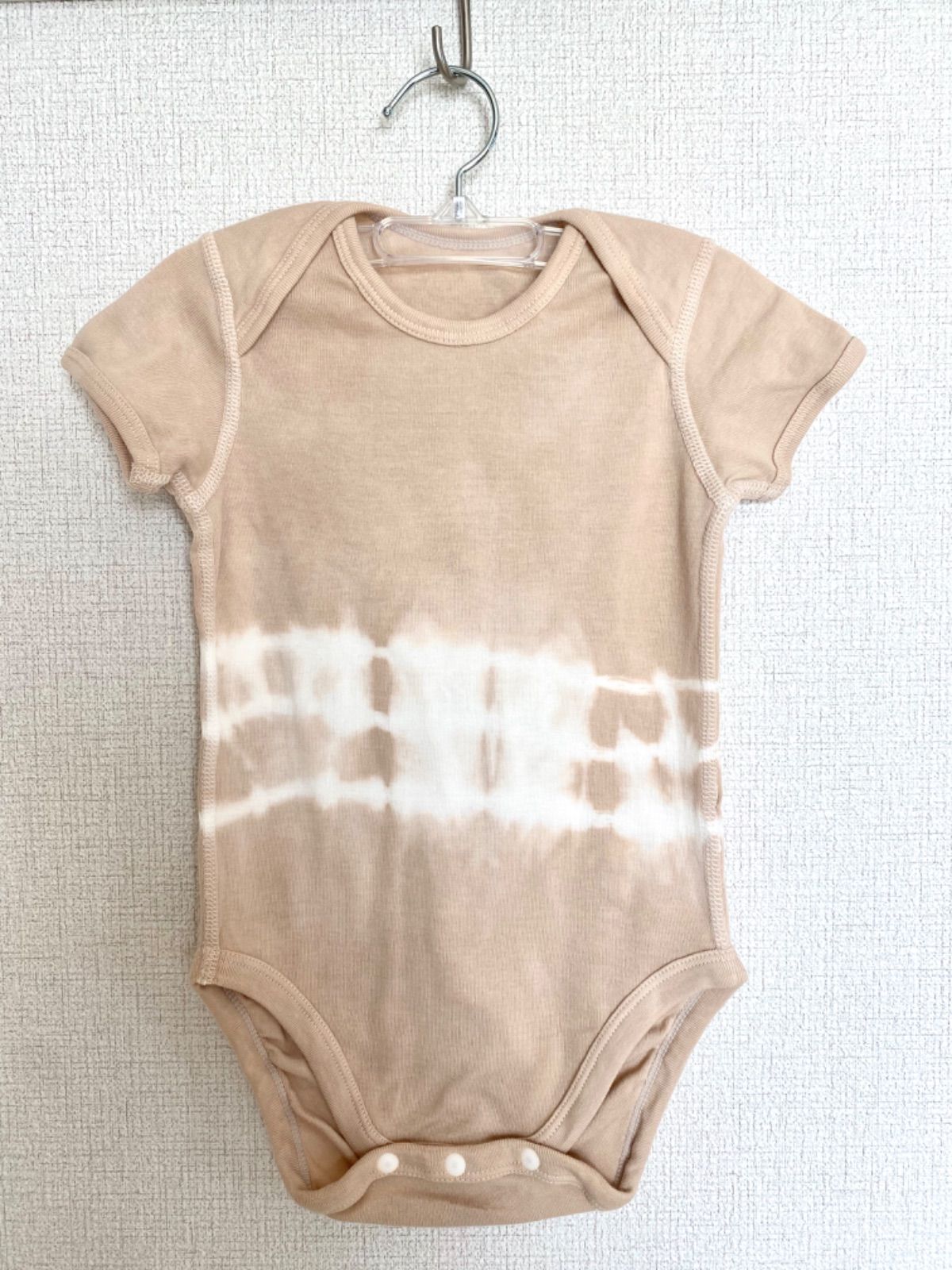 ハンドメイド　BABY 草木染め　赤ちゃん肌着　ロンパース　80cm