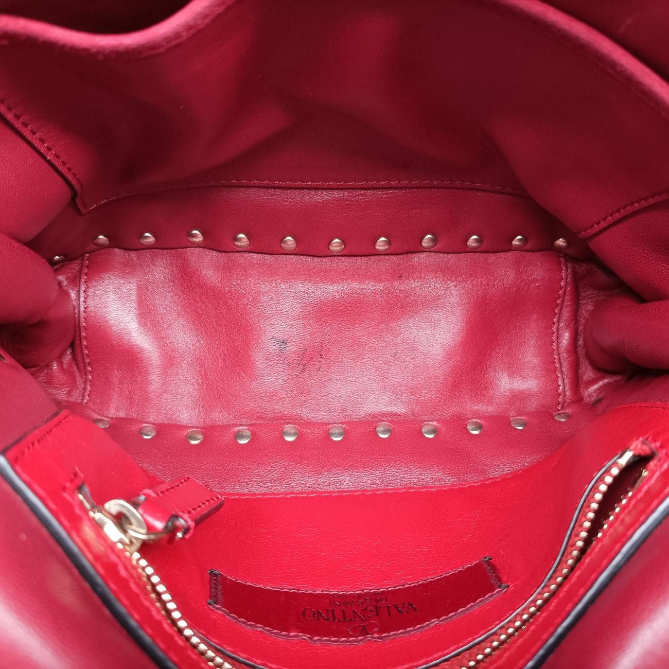 ヴァレンティノValentinoロックスタッズスパイクミディアムレッドレザーBL-M122CAS0