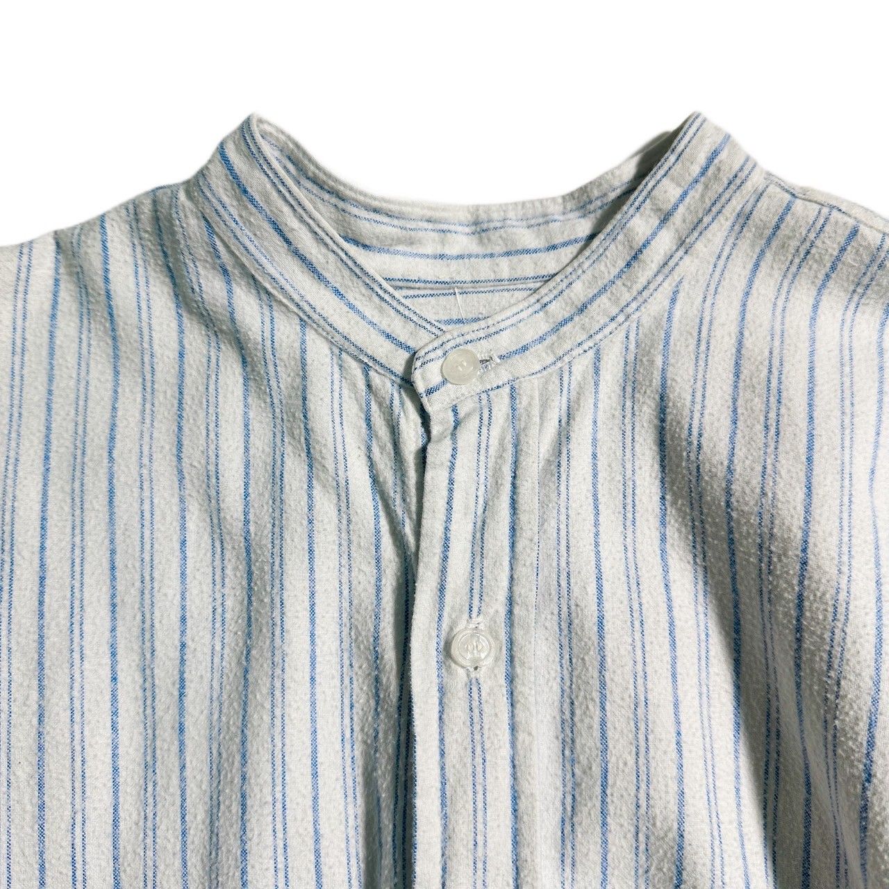 グランパシャツ プルオーバー 長袖シャツ ストライプ   古着 【UR-0015】