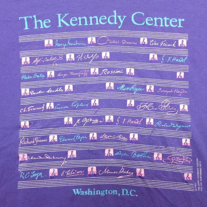 XL/古着 ヘインズ 半袖 ビンテージ Tシャツ メンズ 90s ワシントンDC The Kennedy Center ト音記号 大きいサイズ  クルーネック 紫 パー - メルカリ