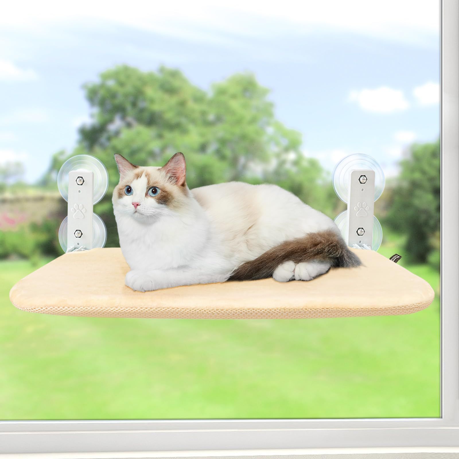 GUUSII HOME 猫窓ベッド ねこベッド 猫ハンモック 折畳み式猫