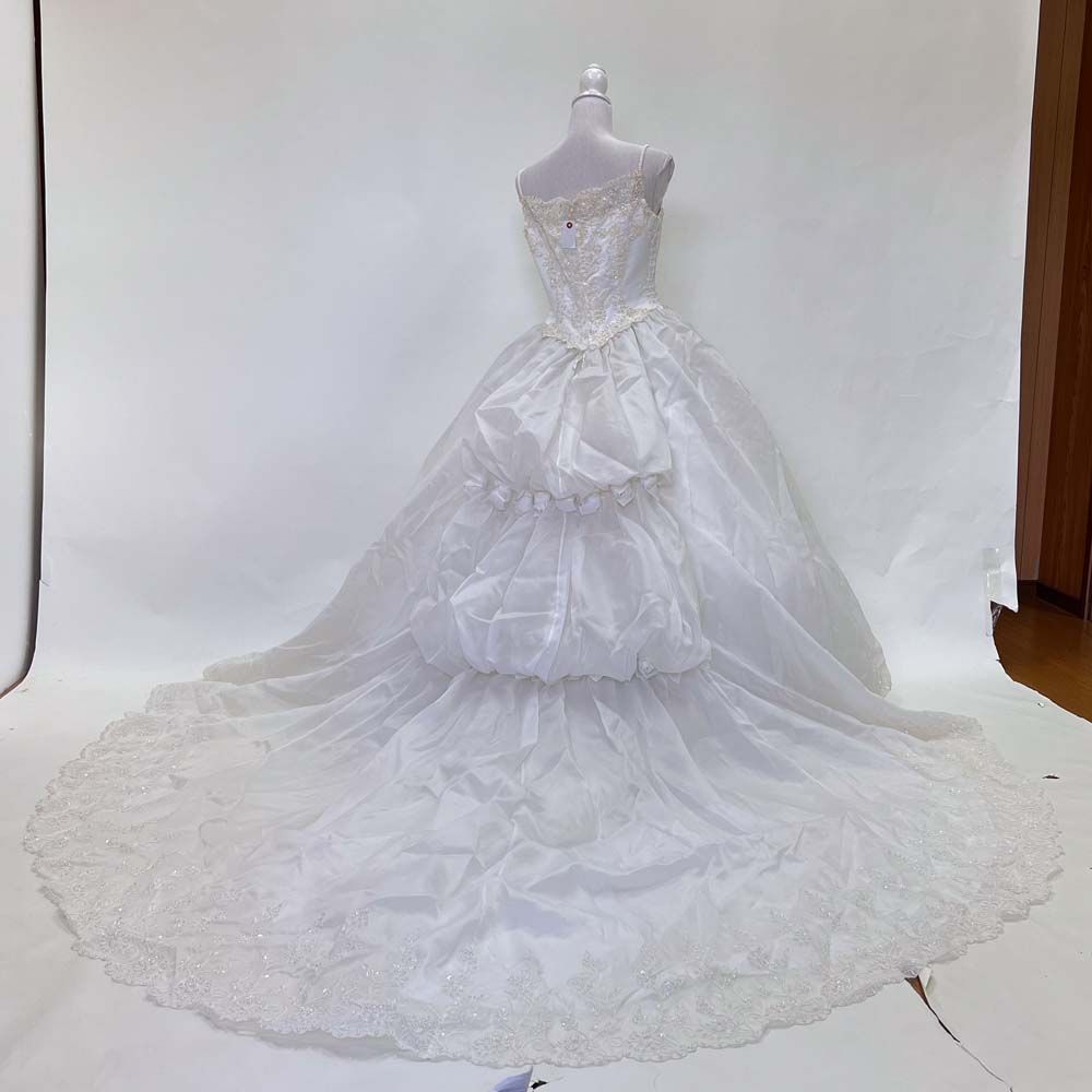 ウェディングドレス 13号FT プリンセス 中古 レース 結婚式 フォト婚 