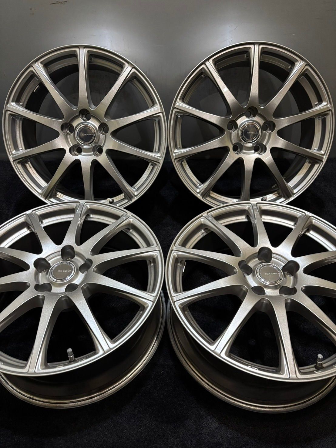 ECO FORME 18インチ 7.5J 42 114.3 5H アルミホイール 4本 アルファード ヴェルファイア ハリアー RAV4 2-K365