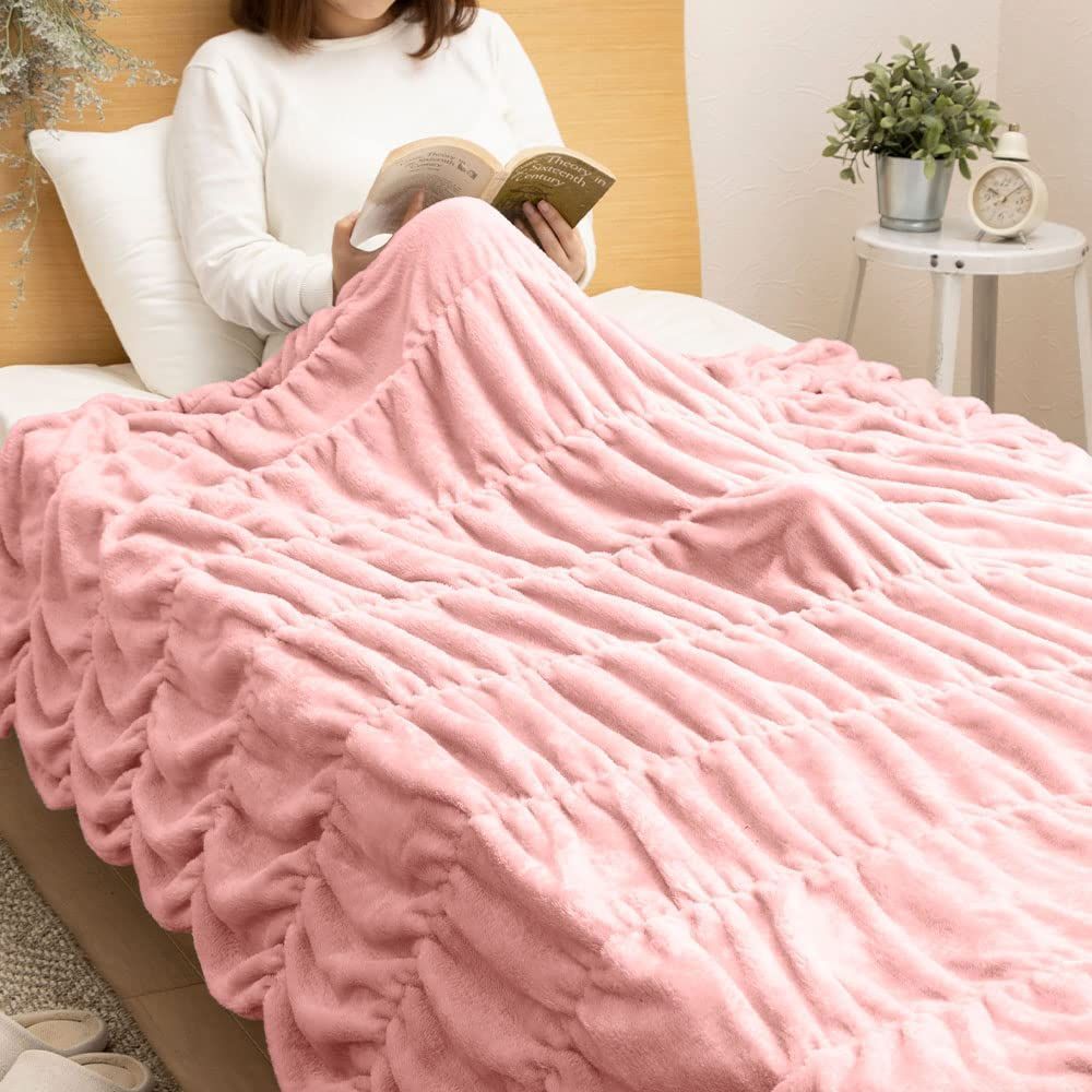 くしゅくしゅ毛布 あったか ベルーナ(BELLUNA) 抗菌防臭 洗える 軽い くしゅくしゅ かわいい 毛布 ブランケット シングル とろける肌ざわり 暖かい ふわふわ 寒さ対策 冬用 もこもこ 快適 ウォ