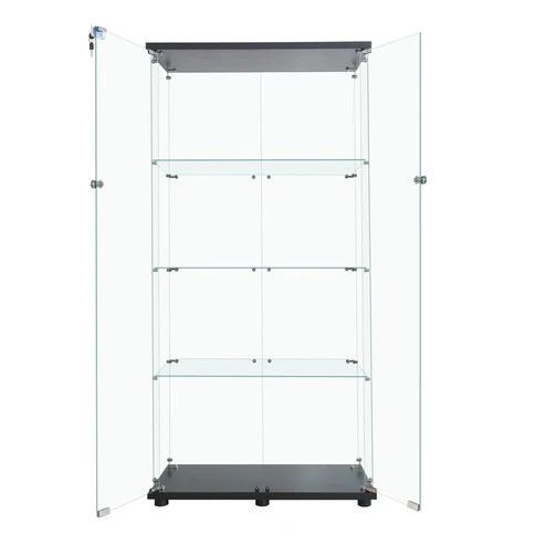 2002 両扉 強化 ガラス ケース 4段 ブラック 鍵付き 豆脚付き 転倒防止器具付き フィギュア プラモデル プラモ 鑑賞 展示 自宅 店舗 ディスプレイ 一部地域離島別途配送料有 MARWIL-DEMENAGEMENTS_CH