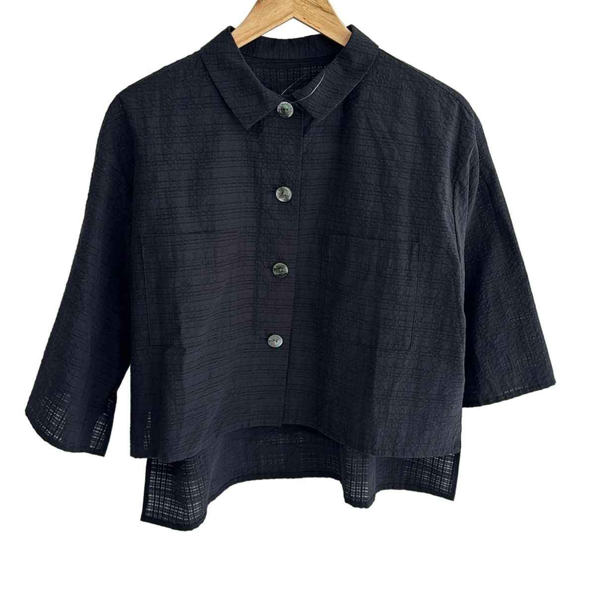 LANVIN COLLECTION(ランバンコレクション) 七分袖シャツブラウス 