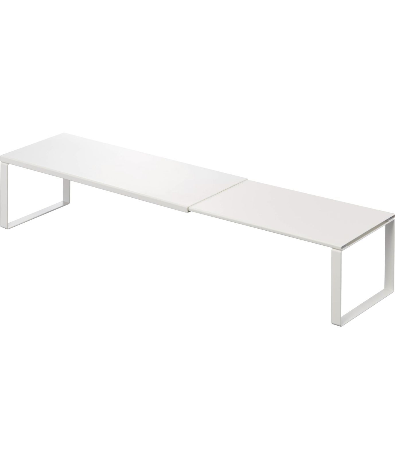 4969 排水口カバー 収納ラック 防水パン プレート 約W 38.5 cm ホワイト 伸縮洗濯機排水口上ラック 山崎実業 Yamazaki