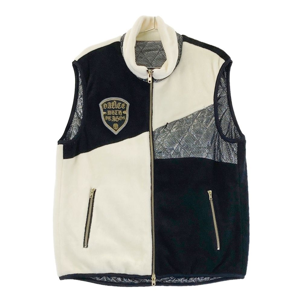 サイズ 3 DANCE WITH DRAGON ダンスウィズドラゴン リバーシブル 中綿 フリース ジップベスト ホワイト系 240101411052 ゴルフウェア メンズ ストスト
