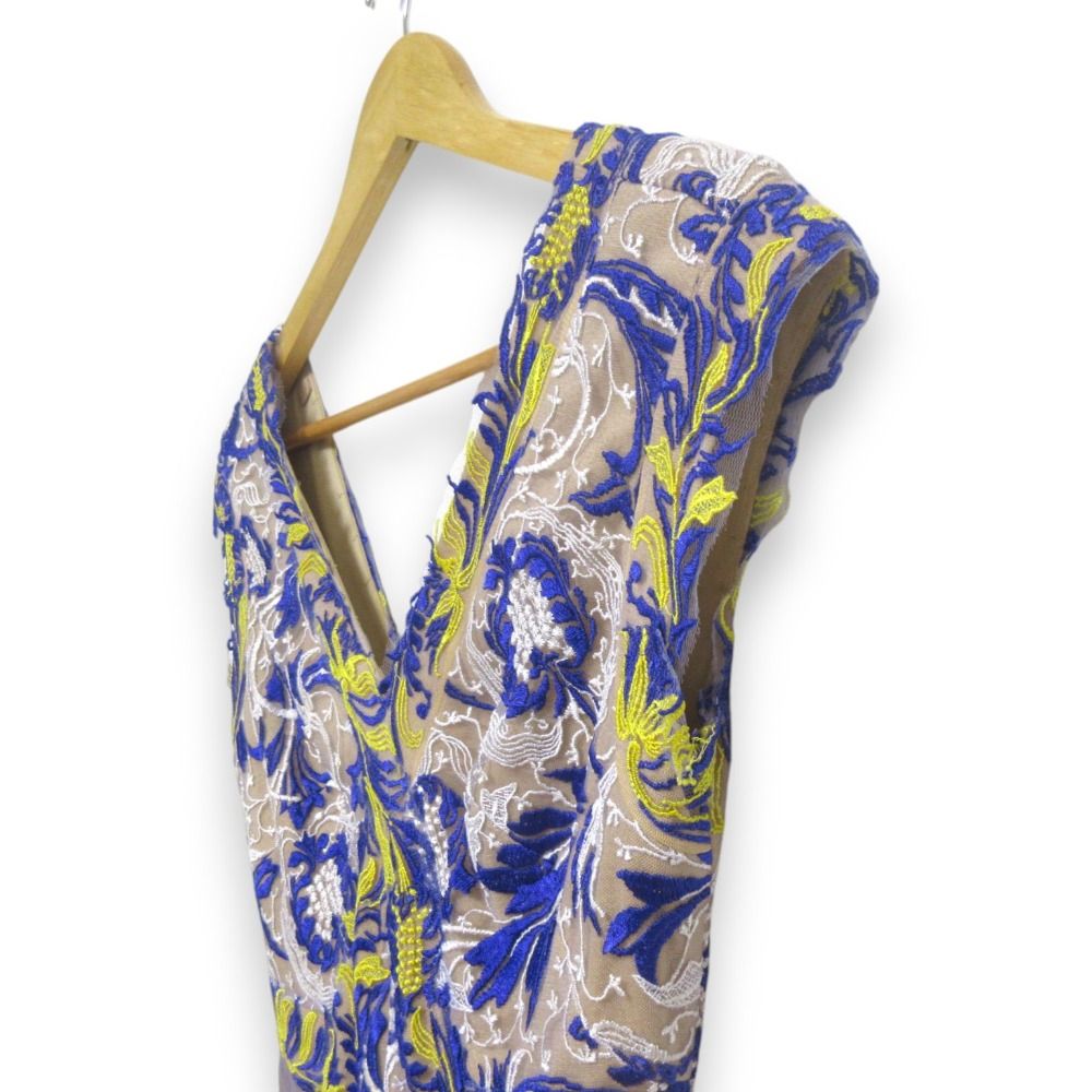 TADASHI SHOJI タダシショージ エンブロイダリー Vカット ノースリーブ