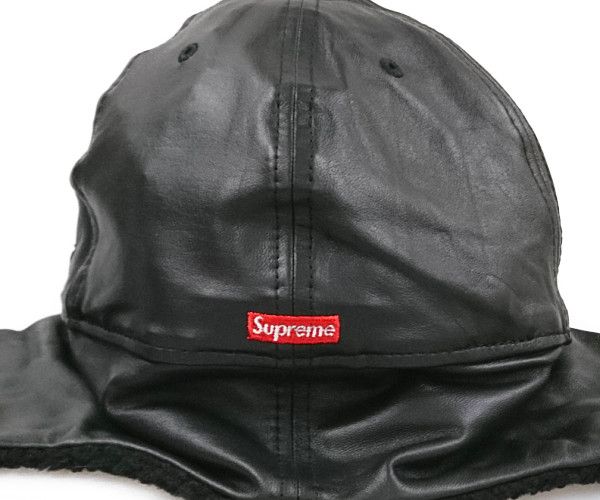 SUPREME シュプリーム 22AW Leather Earflap Box Logo New Era レザー