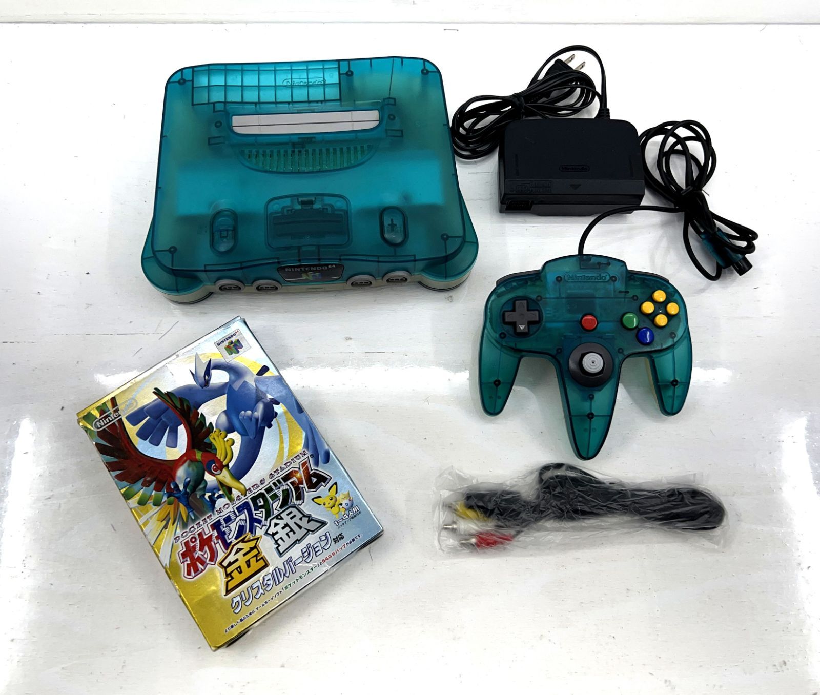盛岡24-0225 すぐ遊べるセット 任天堂 NINTENDO64 本体 クリアブルー | ソフト |80