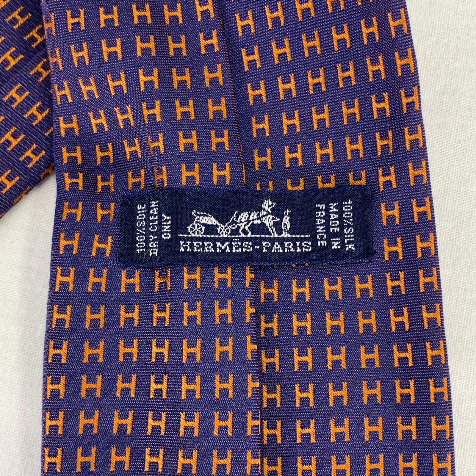 美品　HERMES エルメス　ネクタイ　総柄　Ｈ柄　ファソネ　紫 楽天市場】【新品未使用品】HERMES エルメス ネクタイ 総柄 H