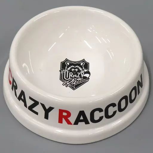CRAZY RACCOON 犬用食器 陶器製 食器 Crazy Raccoon ドッグボウル ホワイト-別注商品