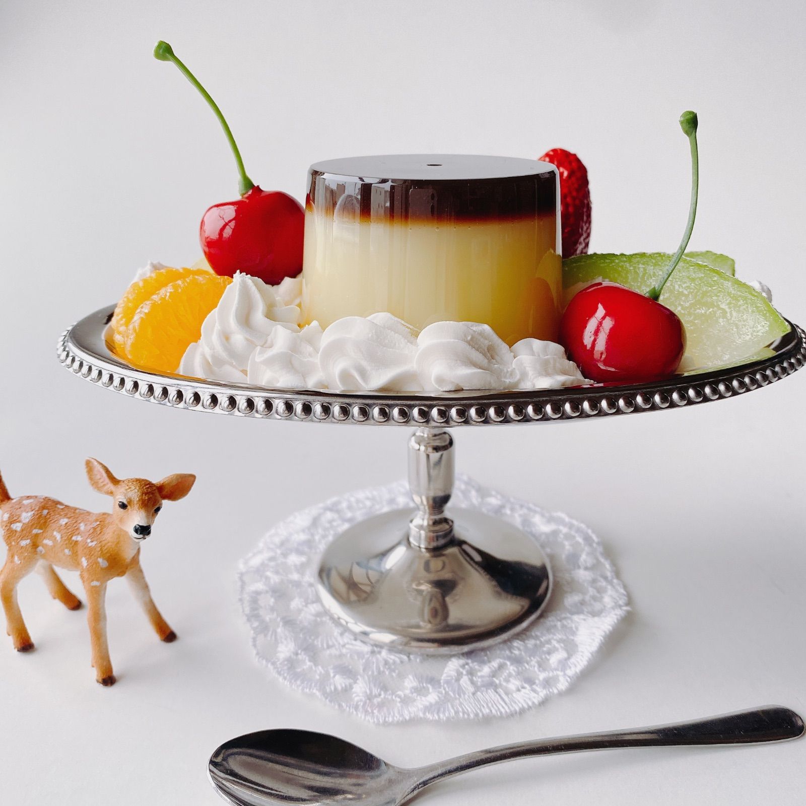 食品サンプル プリンアラモードのオブジェ リアルサイズ - メルカリ