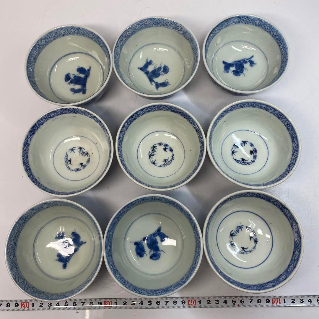 古伊万里 染付 蛸唐草 蓋茶碗等 身9 蓋10 東な6-0514① - メルカリ