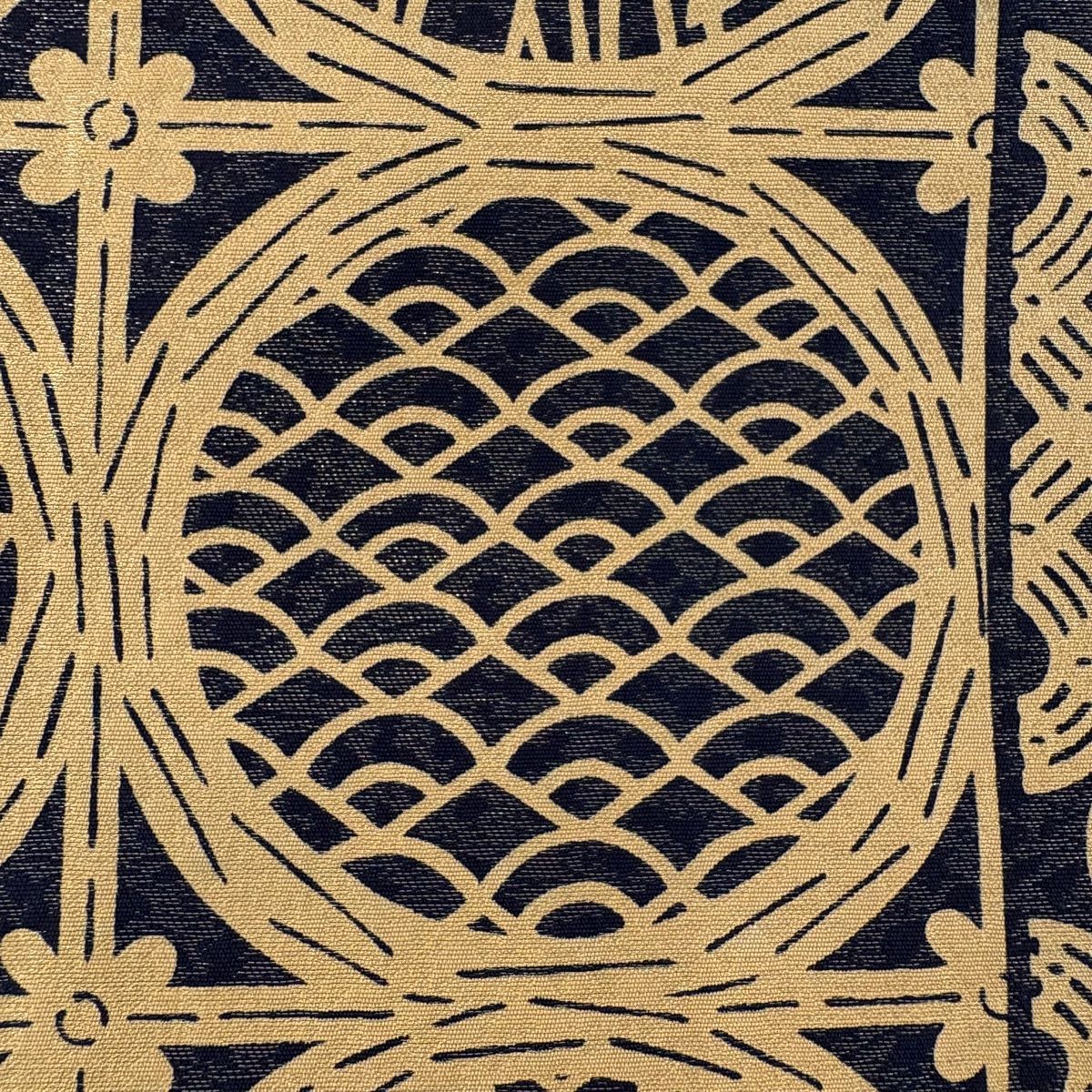 未使用 墨色にグラフィカルパターン　現代的な全通柄袋帯 未使用 墨色にグラフィカルパターン 現代的な全通柄袋帯