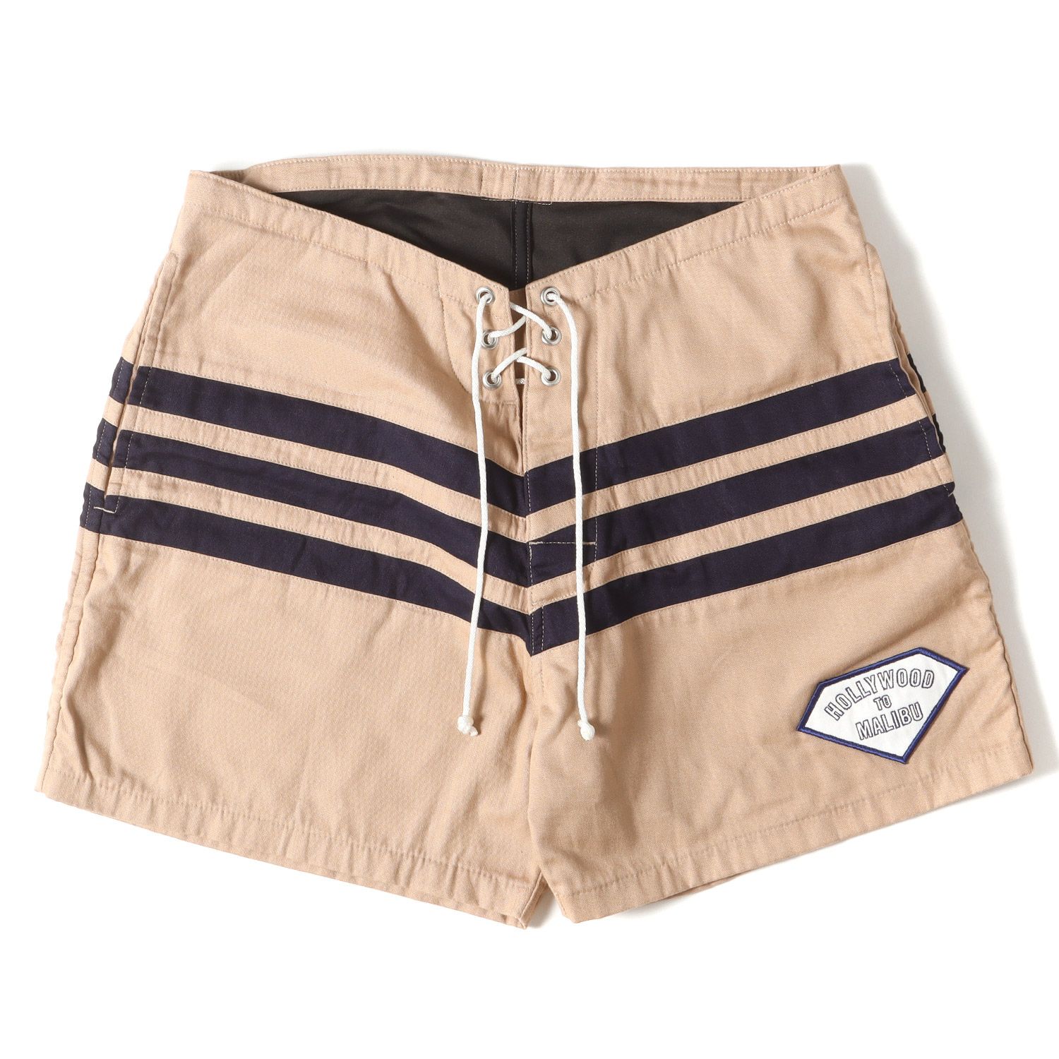 NALUTO TRUNKS ナルト トランクス パンツ サイズ 31 Ron Herman ロンハーマン 別注 ボーダー サーフ ショーツ ベージュ ボトムス ズボン ショートパンツ コラボ