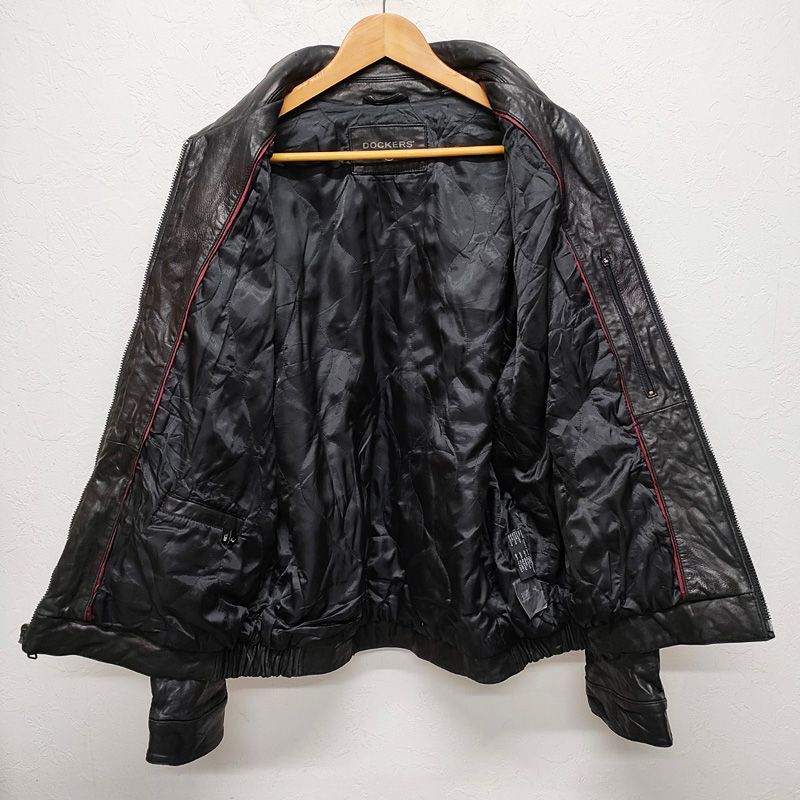 DOCKERS ドッカーズ レザージャケット 裏地キルティング ジップ