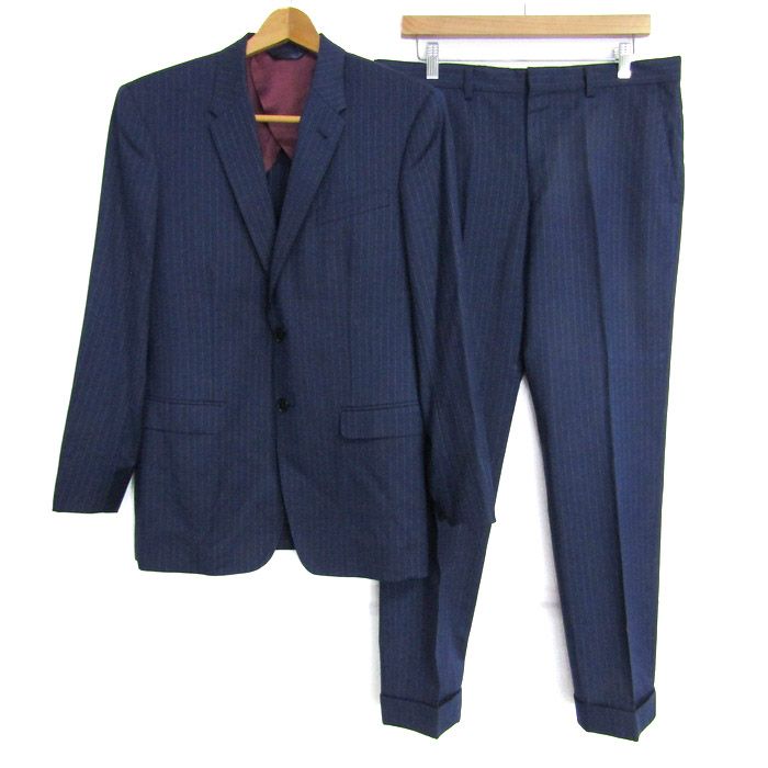 美品 ポールスミス ウール セットアップ スーツ ジャケット パンツ L ソリッド ウールストレッチ ジャケット 'A Suit To Travel In