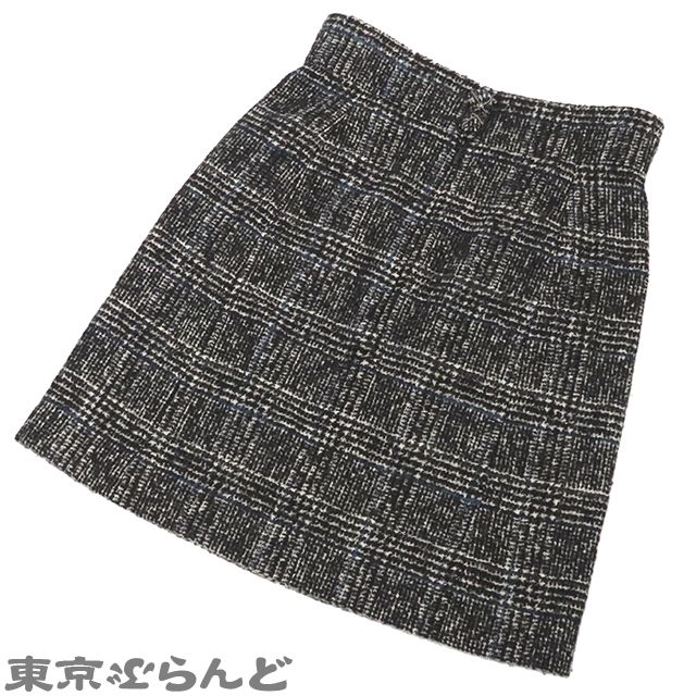 シャネル CHANEL ココボタン ひざ丈 スカート P31958W04009 ブラック ウール ナイロン 38 ボトムス レディース 101795574