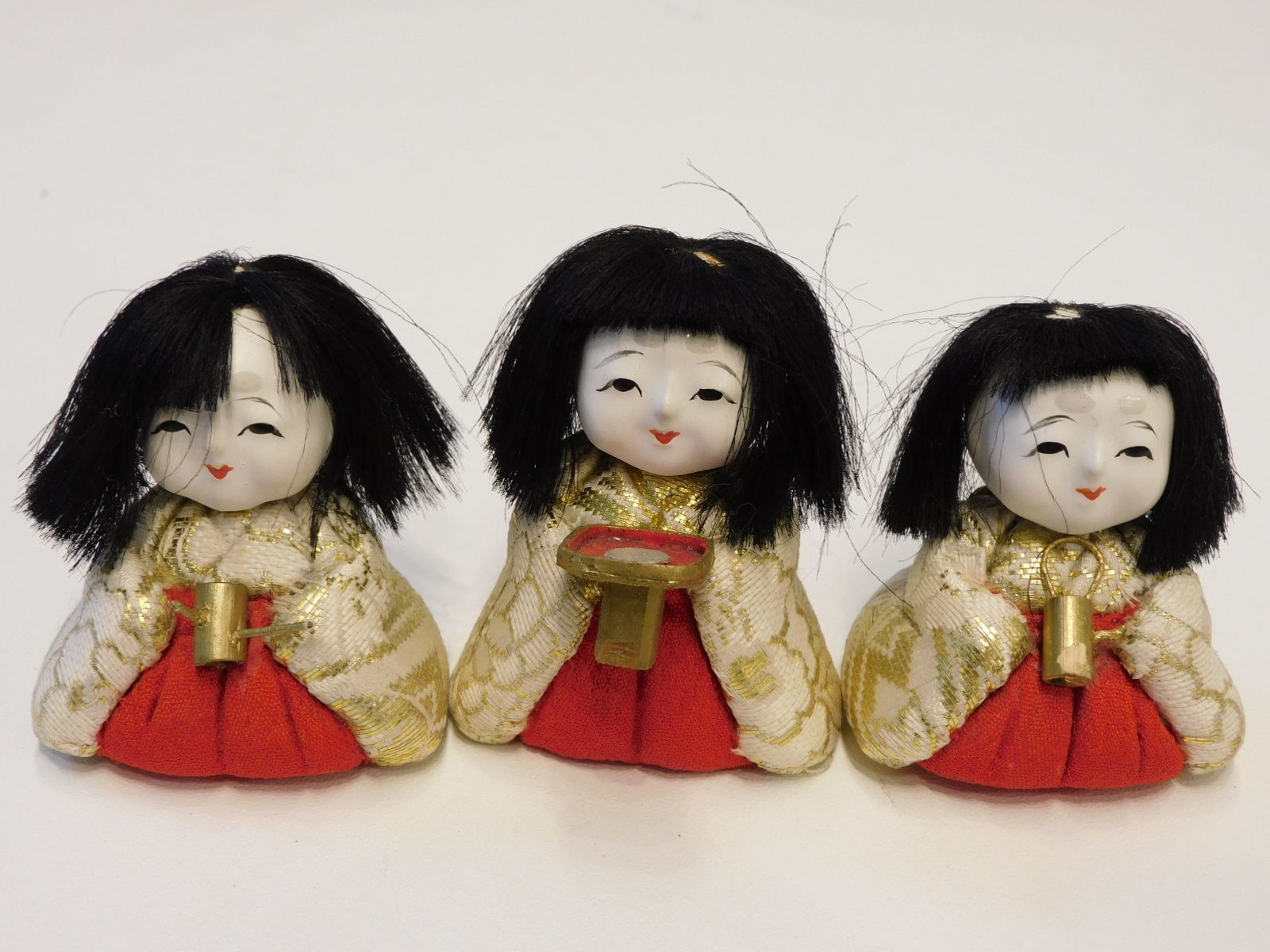 ちいさな 木目込み人形 雛人形 一式 15人揃い HK-a-05530 昭和 ひな人形 内裏雛 木目込人形 NEXPOTALLINN_EU