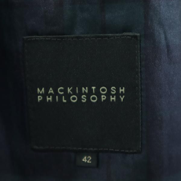 商品詳細マッキントッシュフィロソフィー ナイロン ステンカラー チェック柄 コート 42 緑系 MACKINTOSH PHILOSOPHY メンズ   【221209】