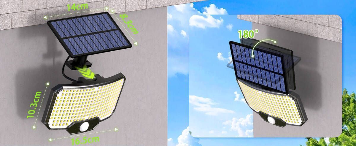 2個セット ソーラーセンサーライト 屋外 234LED リモコン付き 分離型 5M延長コード 人感センサー モード3つ ソーラーライト 自動点灯/消灯