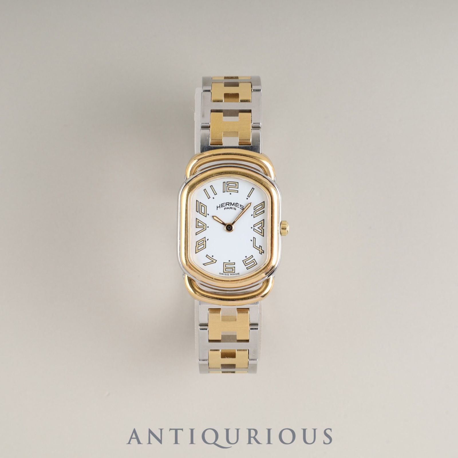 エルメス ラリー クォーツ Cal.976.001 SS/GP SS/GP ホワイト