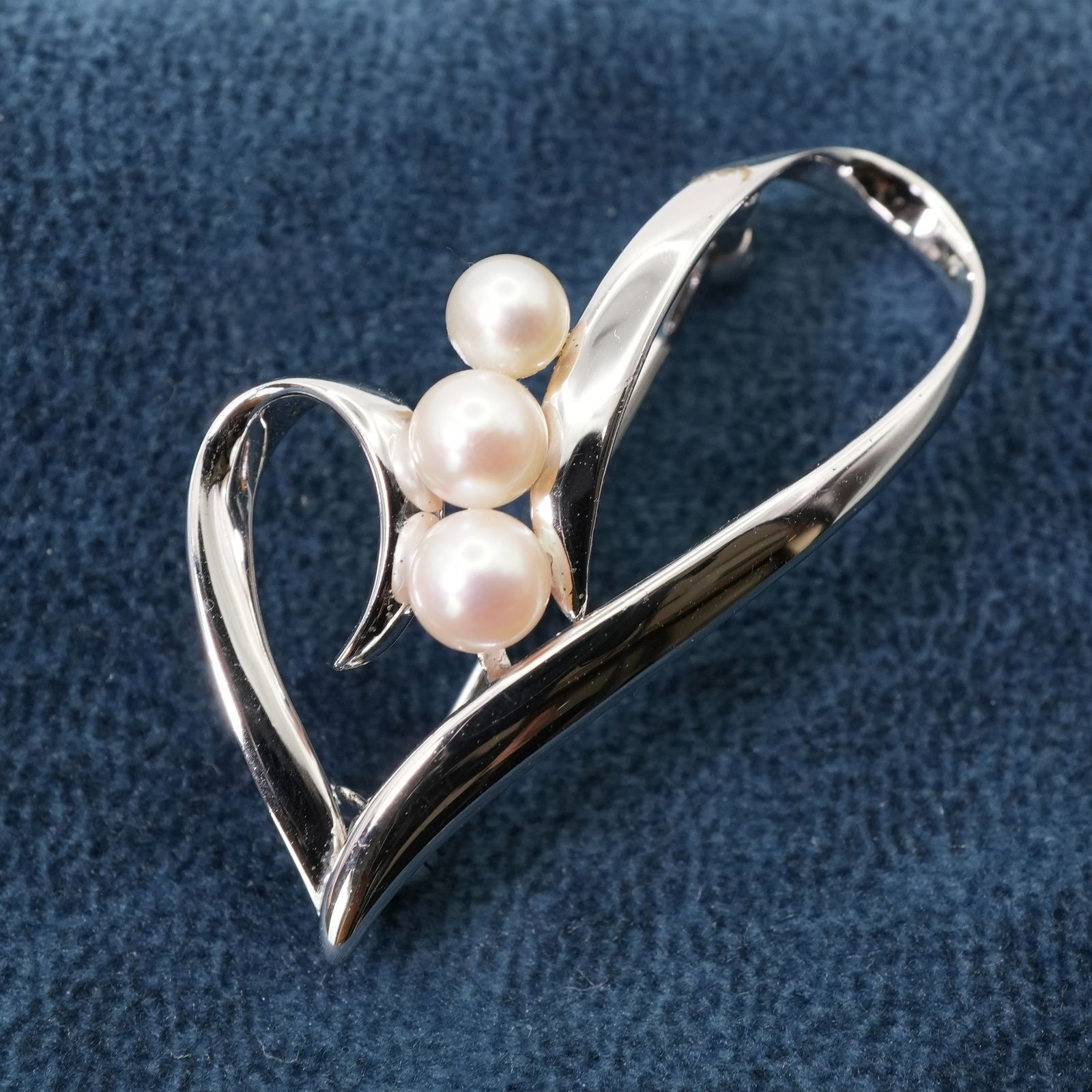 美品 ミキモト ハート 3P パール ブローチ シルバー/25-472S - メルカリ