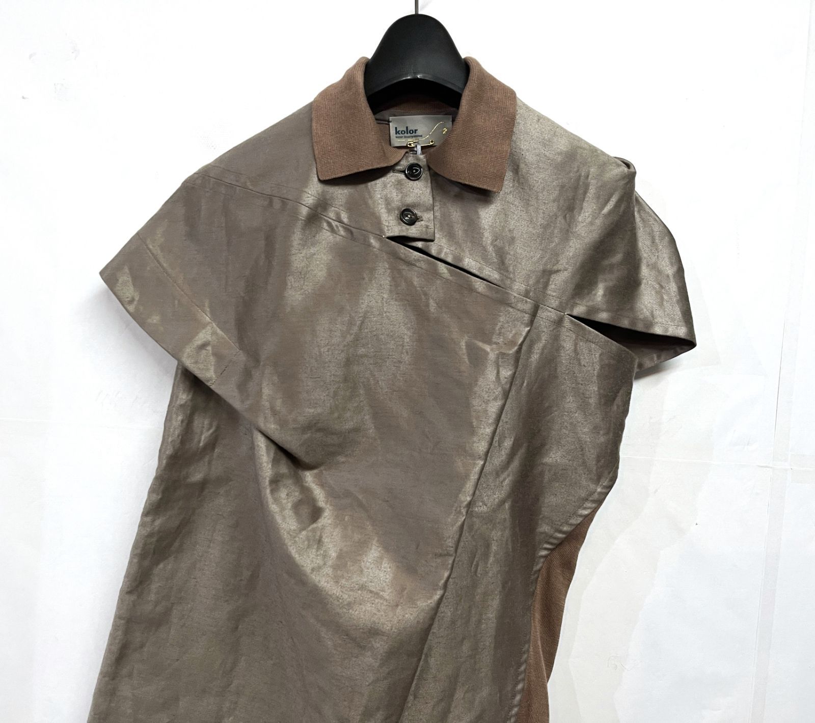 kolor｜ リネン コットン 変形ポロシャツ ブラウス KWY