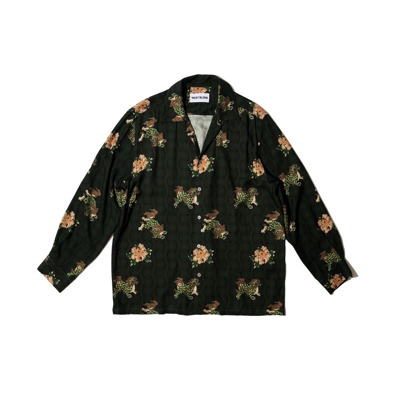 NEAT ALOHA ニートアロハ 長袖シャツ Mサイズ グリーン