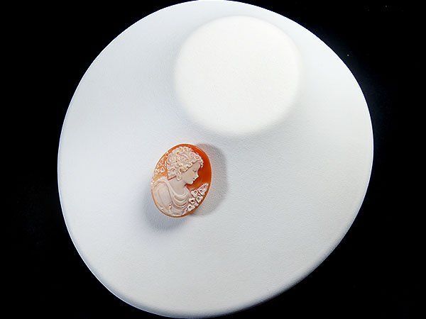 【海】カメオルース　貝シェル　貴婦人彫刻　４点セット　縦約５５ｍｍ 天然シェルカメオルース オーバル 縦長 女性 ハンドメイドの材料