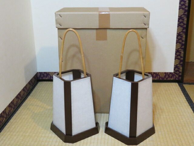 十月◆特売品 夜咄道具 足元行灯溜塗一双 ２本売り 税込 送料込 ♥