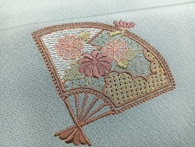 平和屋着物□訪問着 総刺繍 スワトウ刺繍 扇面花文 金糸 逸品 BAAK3654gt - メルカリ