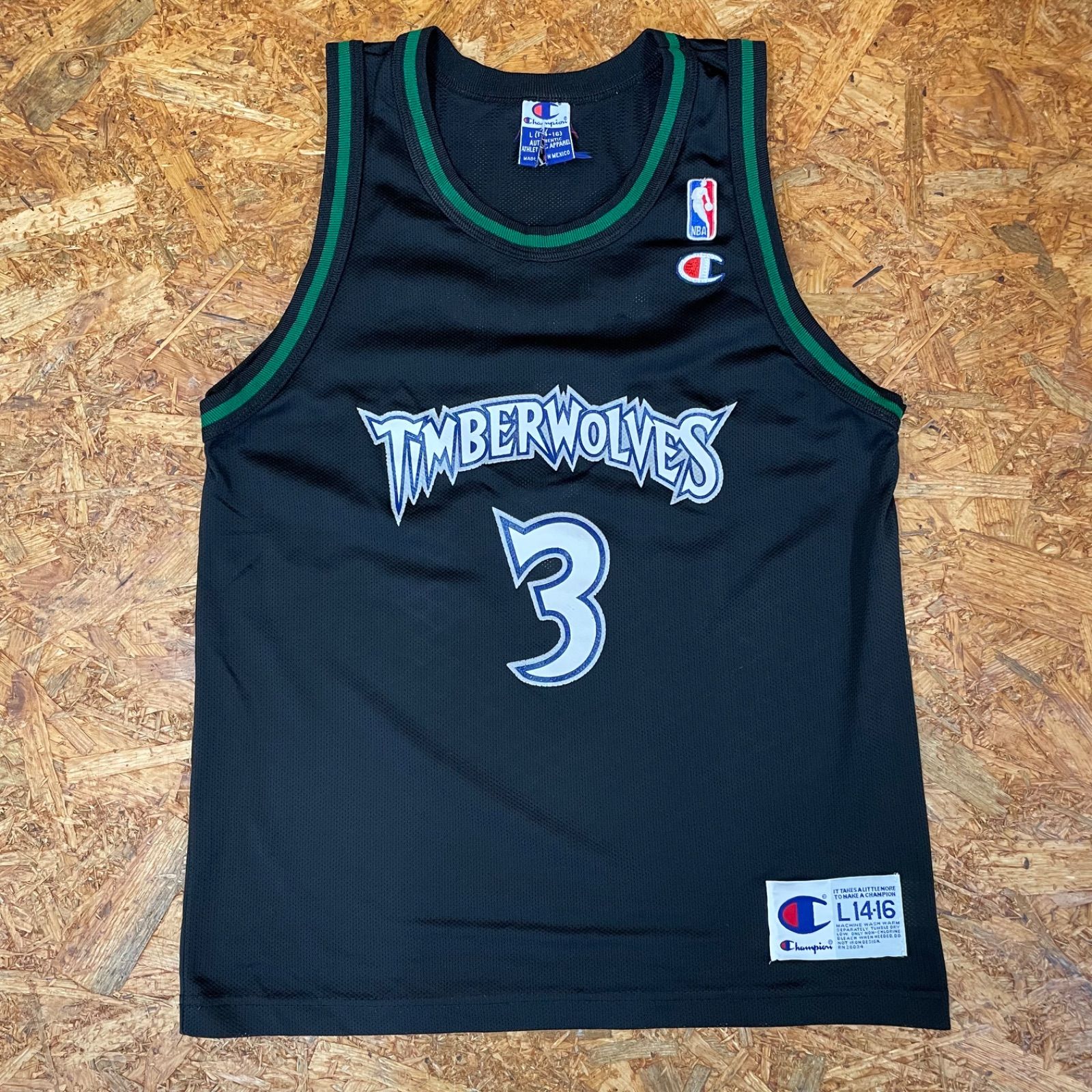 Champion NBA TIMBERWOLVES ゲームシャツ ウィリアム エイブリー 3 キッズL ユニフォーム バスケシャツ スポーツウェア バスケット メキシコ製 ヴィンテージ ビンテージ VINTAGE ユーズド 古着