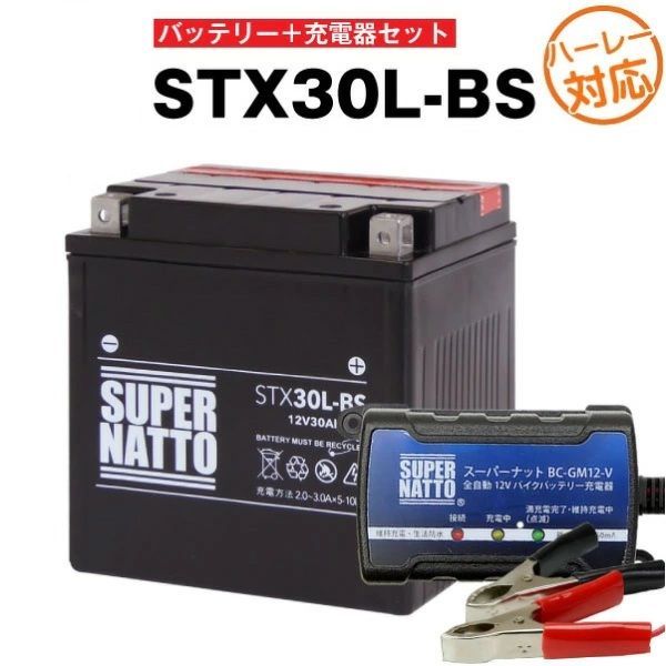 バッテリー＋充電器セット STX30L-BS スーパーナット充電器 スーパーナット