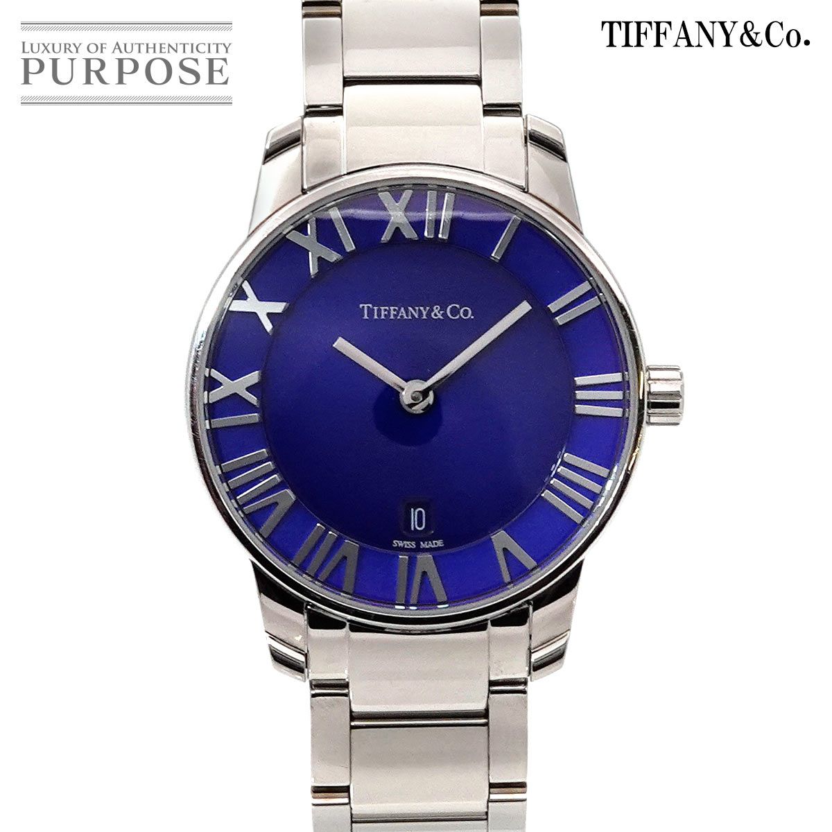 ティファニー TIFFANY-Co. アトラス2 ハンド 29mm 34876169 レディース 腕時計 デイト ブルー クォーツ ウォッチ Atlas 90285893