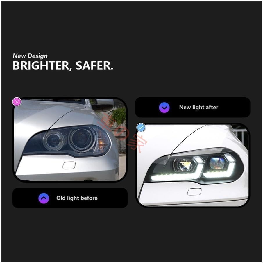 BMW X5 E70 2007-2013用ヘッドライト H7 E70用 自動車ヘッドライト照明アセンブリ ペア交換用 For 2011-2013 RHD_LEFT RIGHT FFCRYSTALESIA_COM