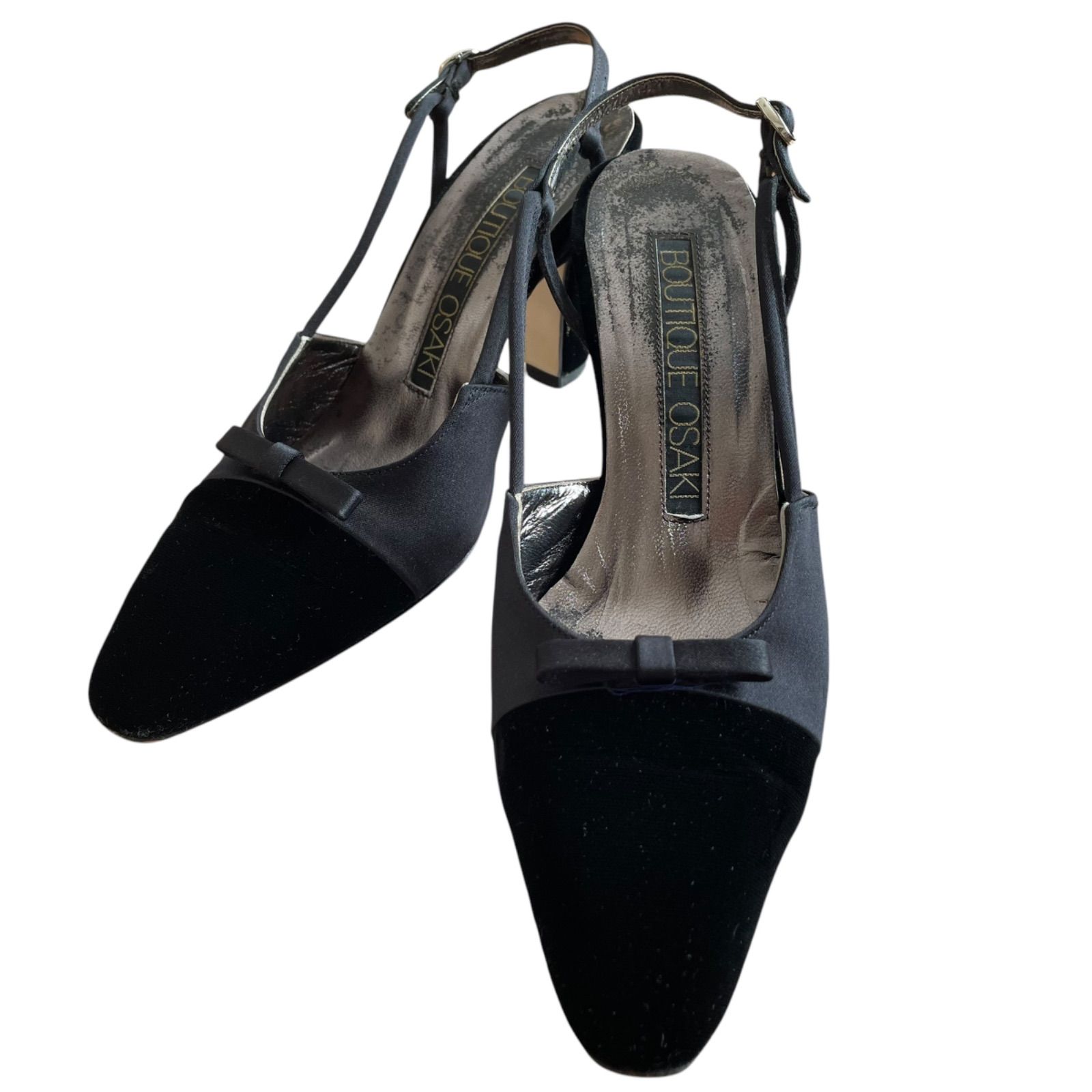 z1224 BOUTIQUE OSAKI ブティックオーサキ ブラックパンプス ミュール 