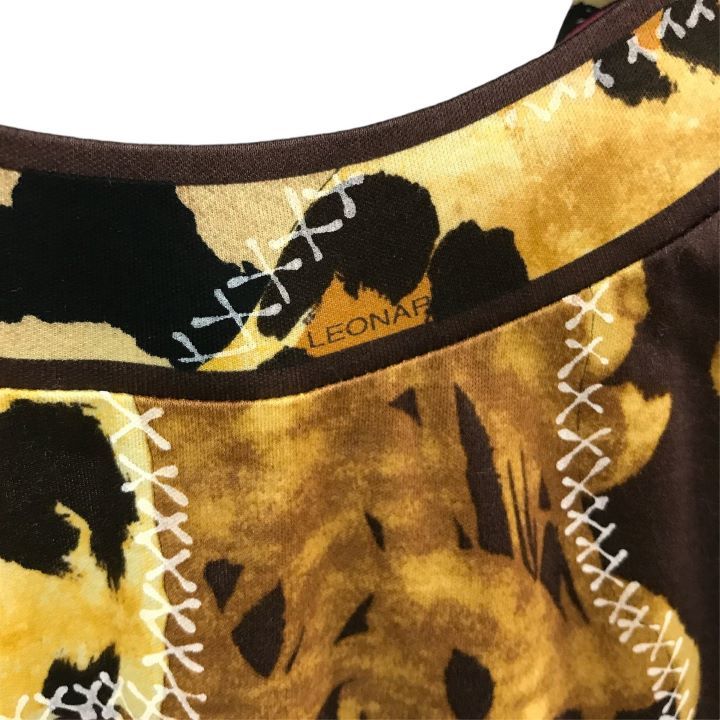 美品 LEONARD レオナール レオパード ヒョウ柄 総柄 半袖 トップス L  
