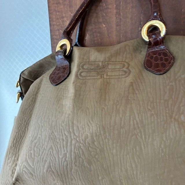 バレンシアガ BALENCIAGA ナイロンレザー Bロゴ ミニボストン