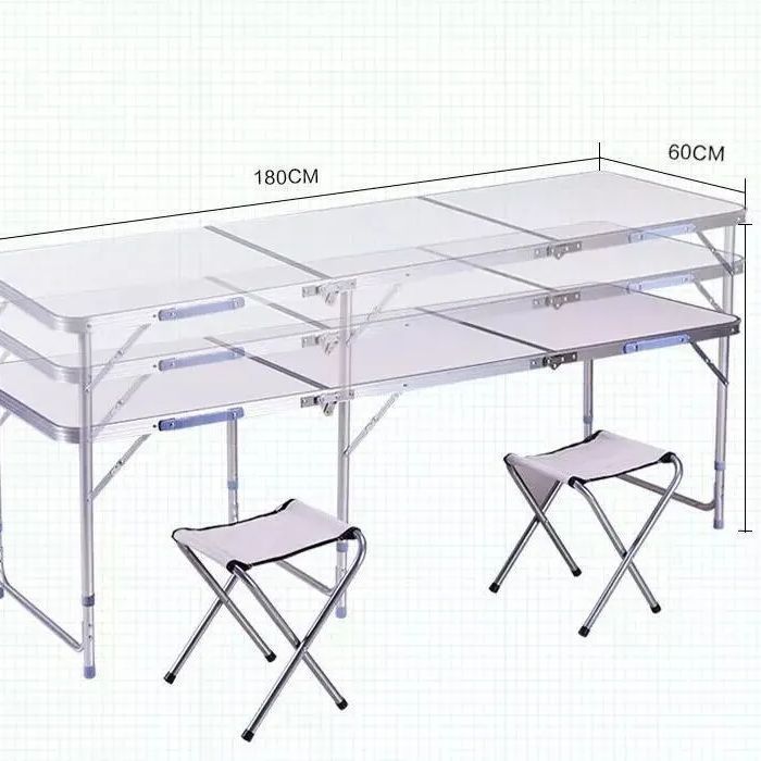 アウトドアテーブル 折りたたみ 180cm x 60cm 高さ3段階調節 2色 防水 ローテーブル アルミ レジャーテーブル ベランピング 庭キャンプ