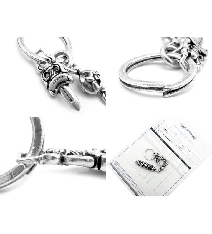 クロムハーツ  ROLLER&No5 DGGR/ローラー#5ダガーキーリング シルバーウォレットチェーン メンズ クロムハーツ ROLLER&No5 DGGR/ローラー#5ダガーキーリング シルバーウォレットチェーン メンズ