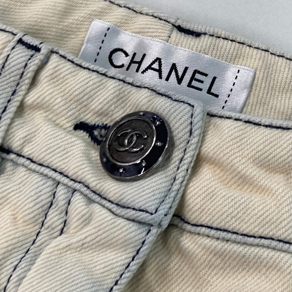 CHANEL シャネル P47303V35490 デニムパンツ ホワイト系 34