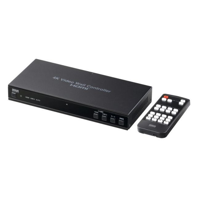 4画面ビデオウォールコントローラ 4K対応 サンワサプライ VGA-PHD4VWC 1つのHDMI映像を最大4台のディスプレイに4分割表示