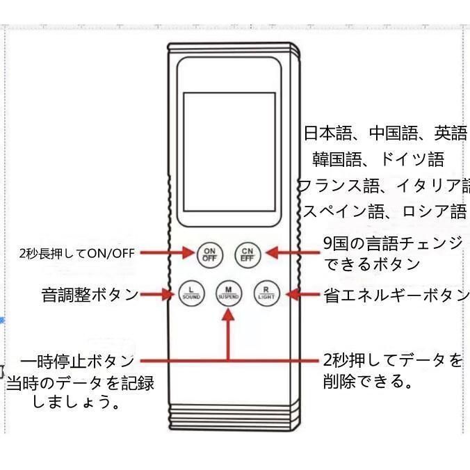 日本語あり！】プロの核放射線検出器、TFTディスプレイ付き放射線検出