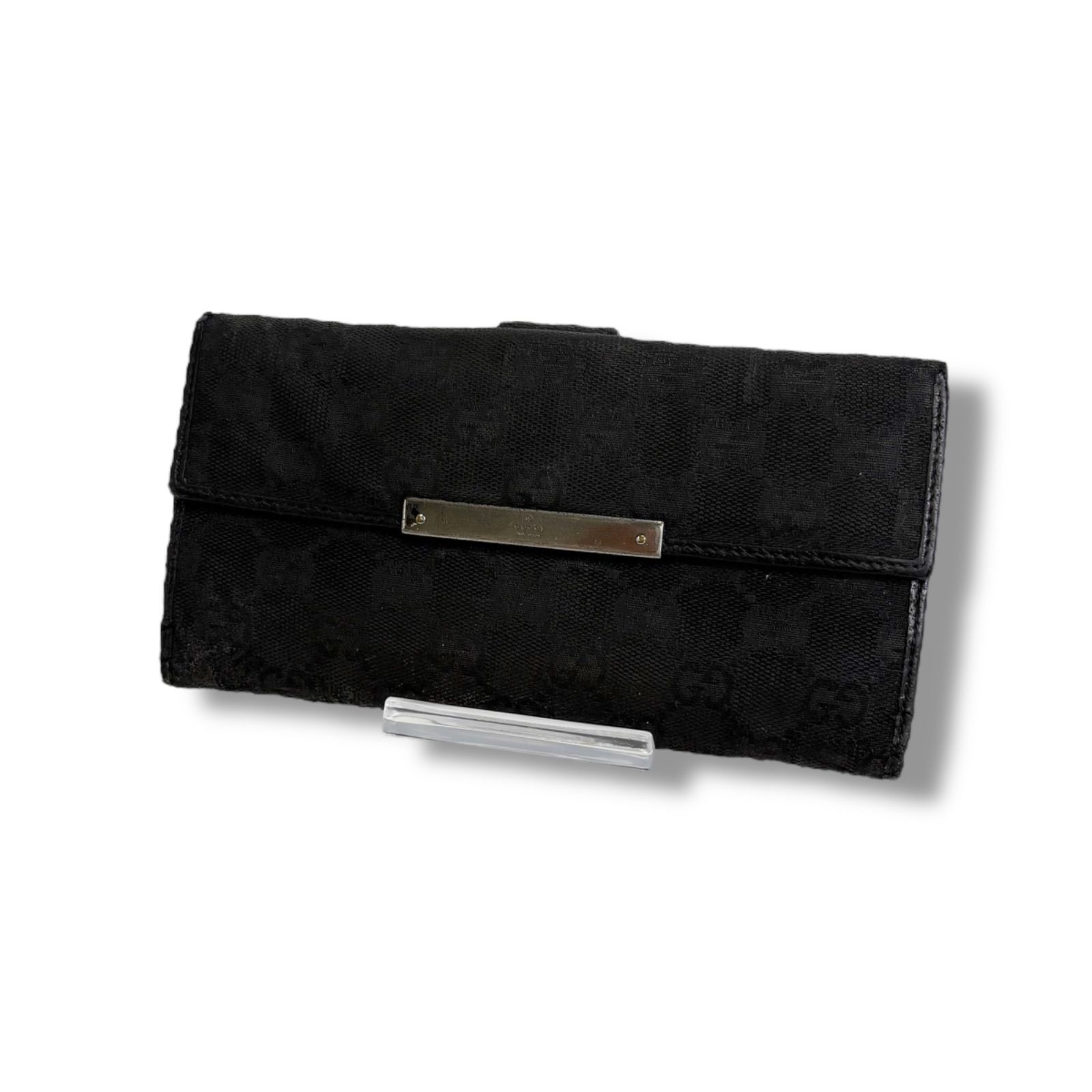グッチ GUCCI GGキャンバス ロングウォレット 長財布 ブラック