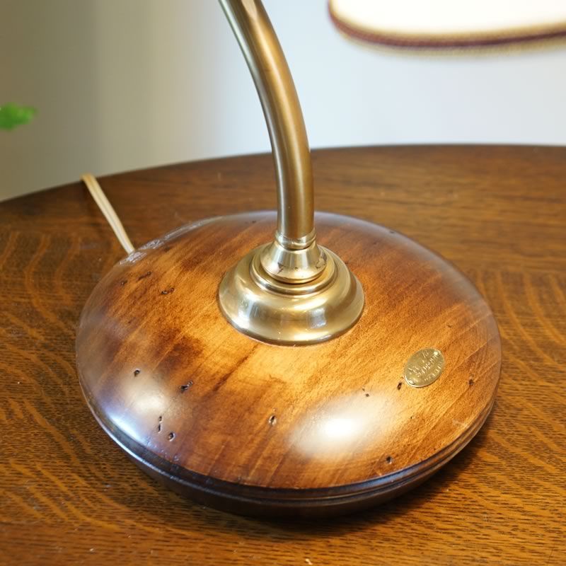 イタリア製 カパーニ社 古木のテーブルランプ 布シェード