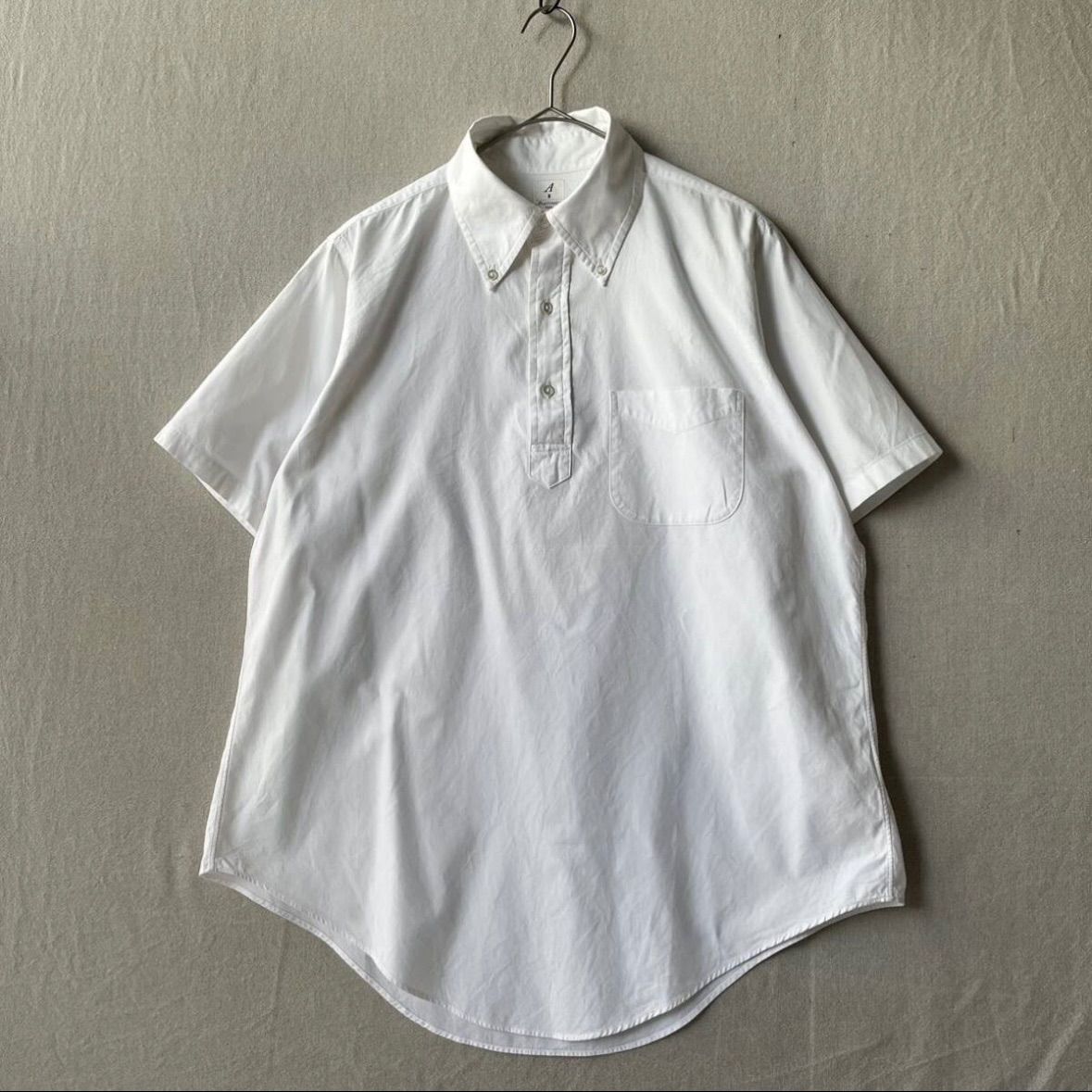 定価2万円 ANATOMICA プルオーバー ボタンダウンシャツ / M コットン ホワイト 半袖 T406041-1550