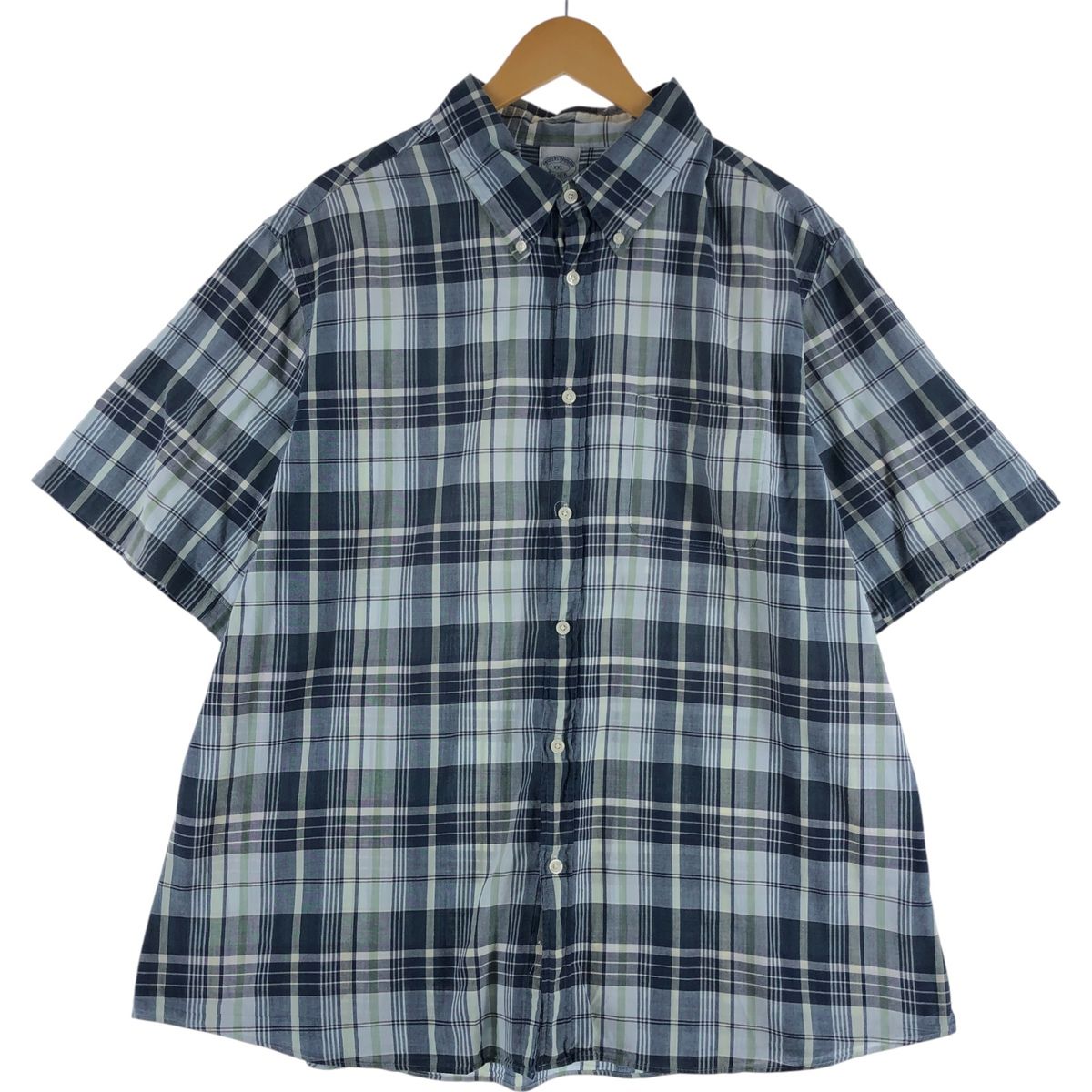 古着 ブルックスブラザーズ Brooks Brothers Est.1818 チェック柄 半袖 ボタンダウンシャツ USA製 メンズM相当 /eaa553601 古着 ブルックスブラザーズ Brooks Brothers Est.1818 チェック
